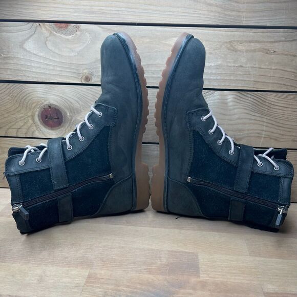 Womens UGG KOREN Black Leather Buckle Boots Size 6 - Picture 7 of 15